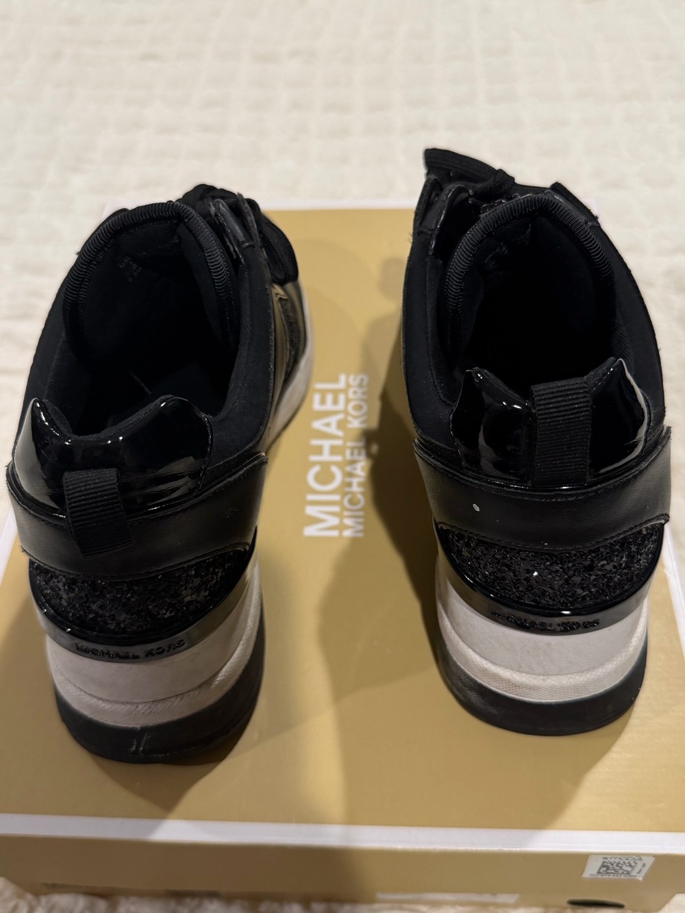 Michael Kors Black Men's MK Logo Lace-Up Sneakers - Picture 4 of 4